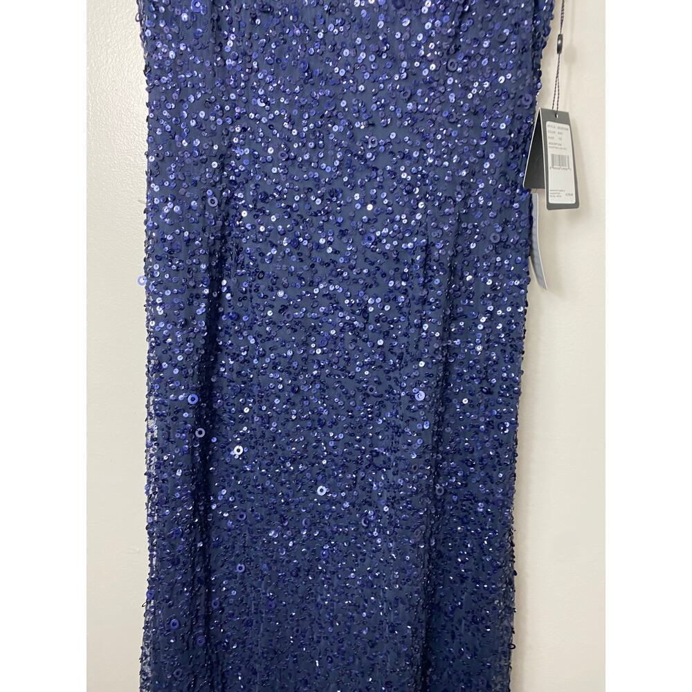NWT ADRIANNA PAPELL DRESS GOWN 10 NAVY BLUE MOTHER OF THE BRIDE EVENING FORMAL - Picture 12 of 16